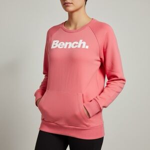 Bench Women's Coral Sweatshirt Logo Print Feminine Sweater Spring Tone size XL